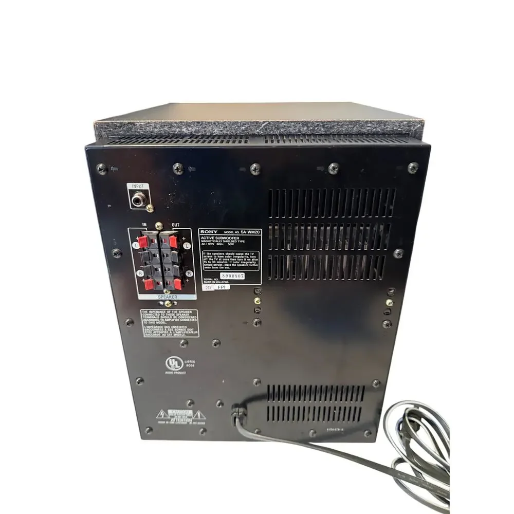 Sony SA-WM20 Active Subwoofer Loudspeaker Magnetically Shielded 50W WORKING E211